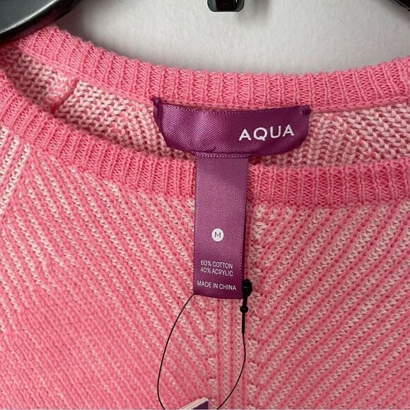 Aqua Girls’ Crew Neck Ribbed Knit Color Block Sweater size M - Picture 2 of 3